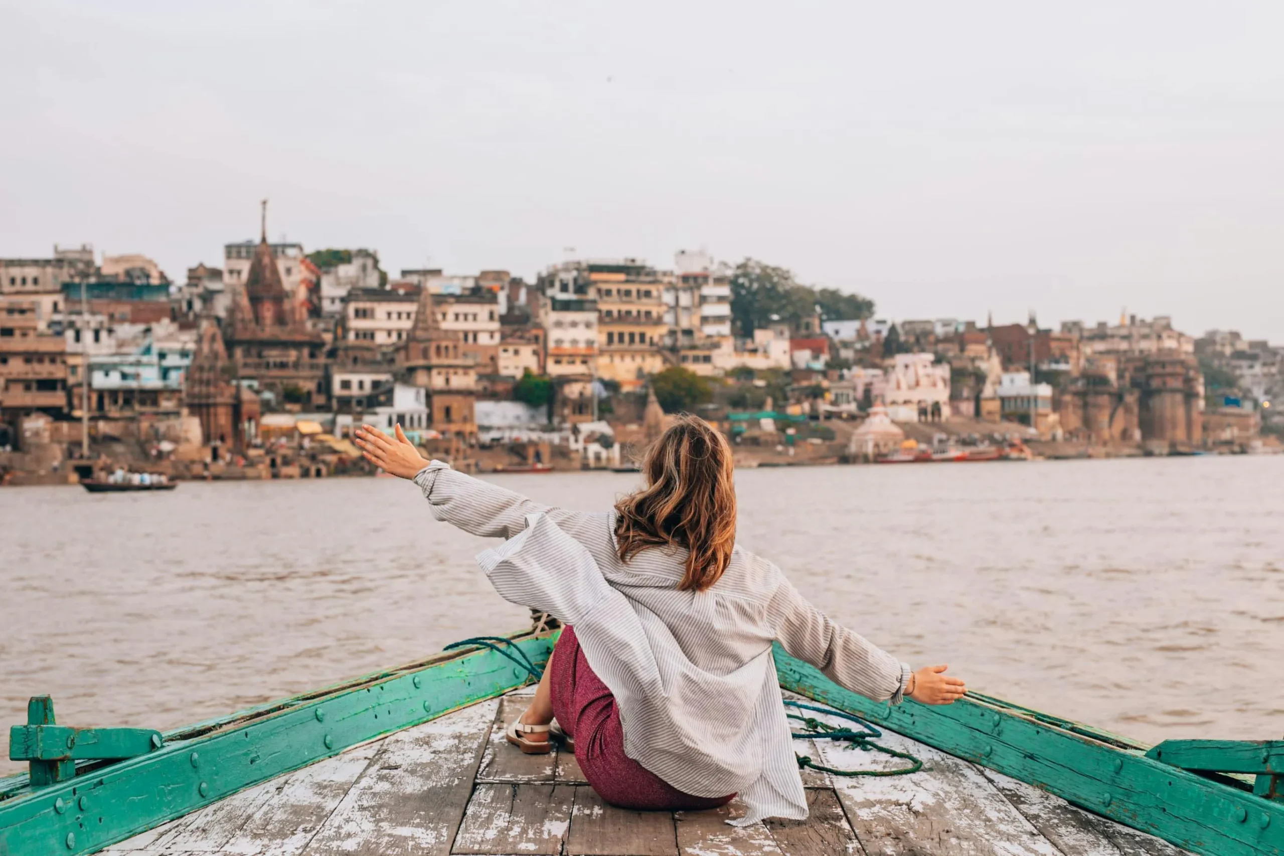 Women enjoying boat ride