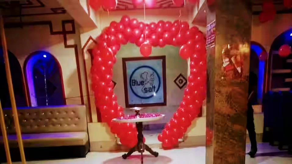 celebration decor in blue salt restaurant in Banaras