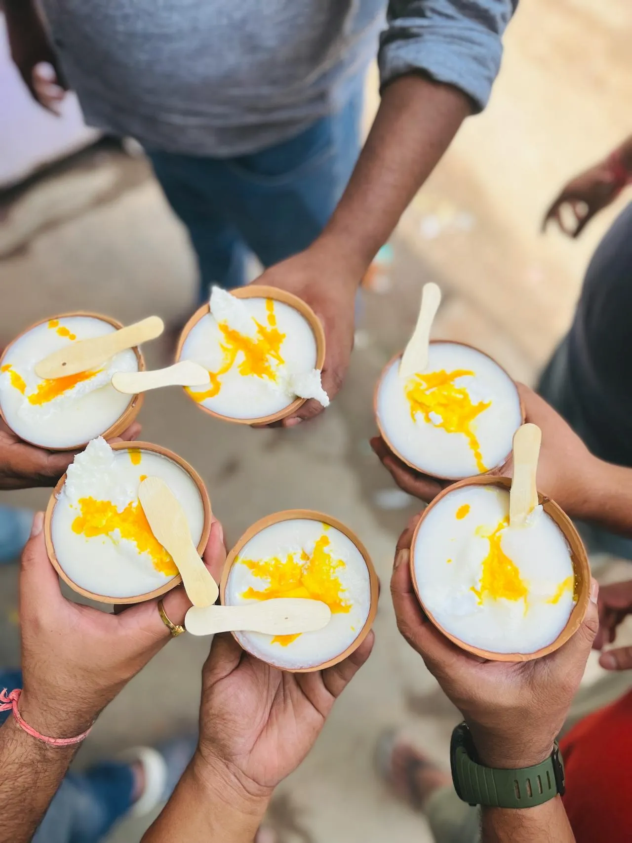 fresh kheer khadam sweets laid in the counter of a famous Varanasi sweet shop